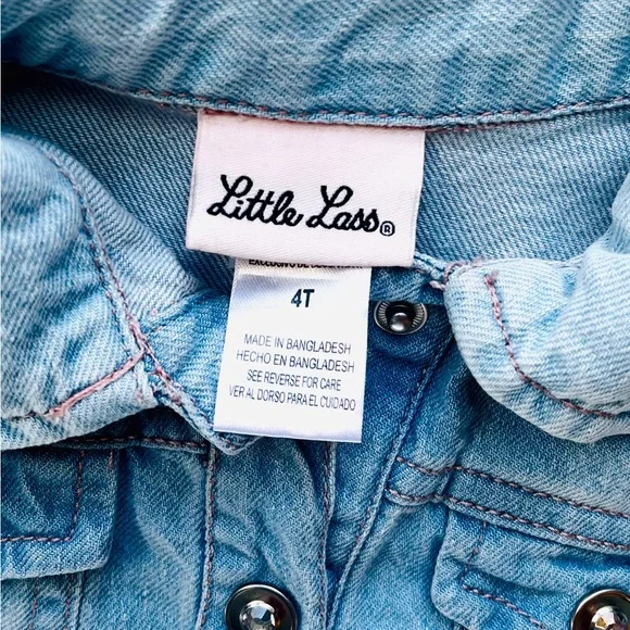 Jeans Jacket Toddler 4T Floral Embroidery - Picture 9 of 9